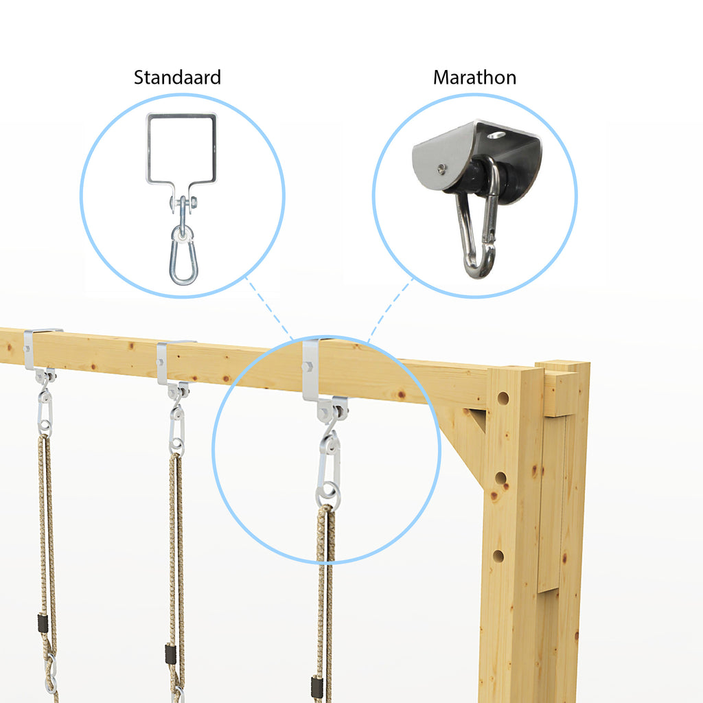 Aanbouwschommel met muurbevestiging Schommelhaak opties