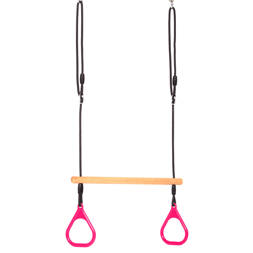 Houten ring trapeze kunststof ringen roze BOOST2 2