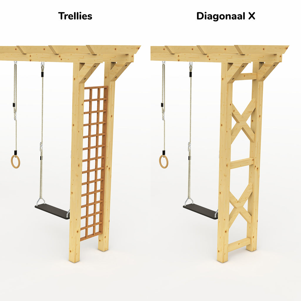 Pergola schommel met Trellies of Diagonaal-X