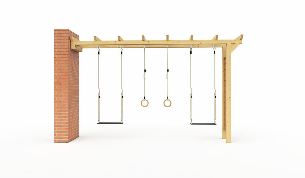 Pergola schommel muurbevestiging van hout voor tuin