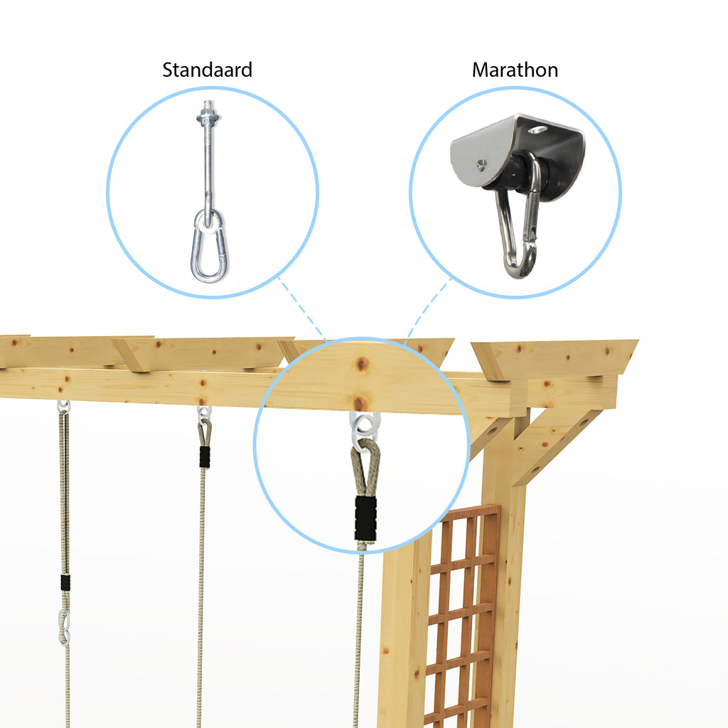 Pergola schommel muurbevestiging van schommelhaak opties