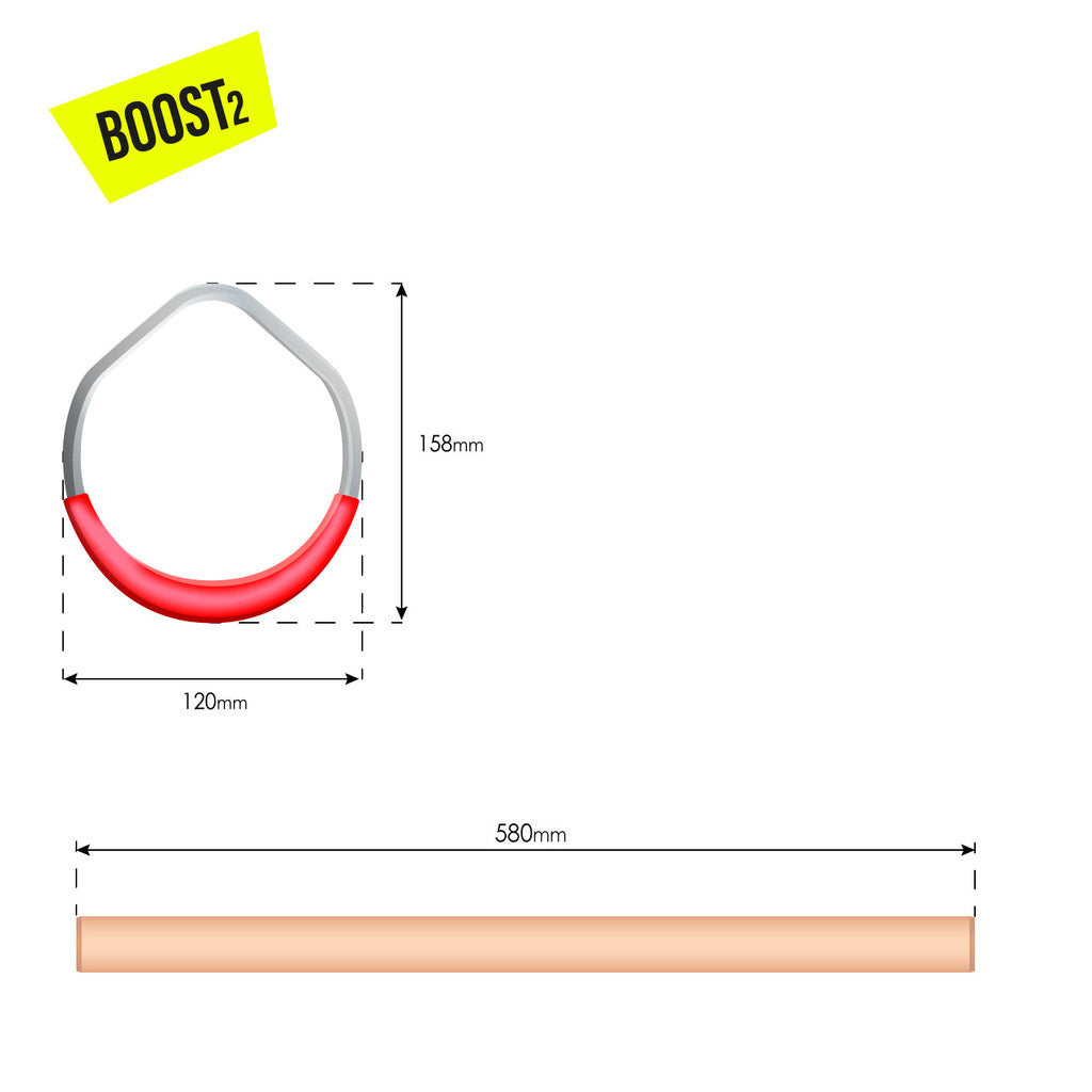 Trapeze-Schommel metalen Turnringen BOOST2